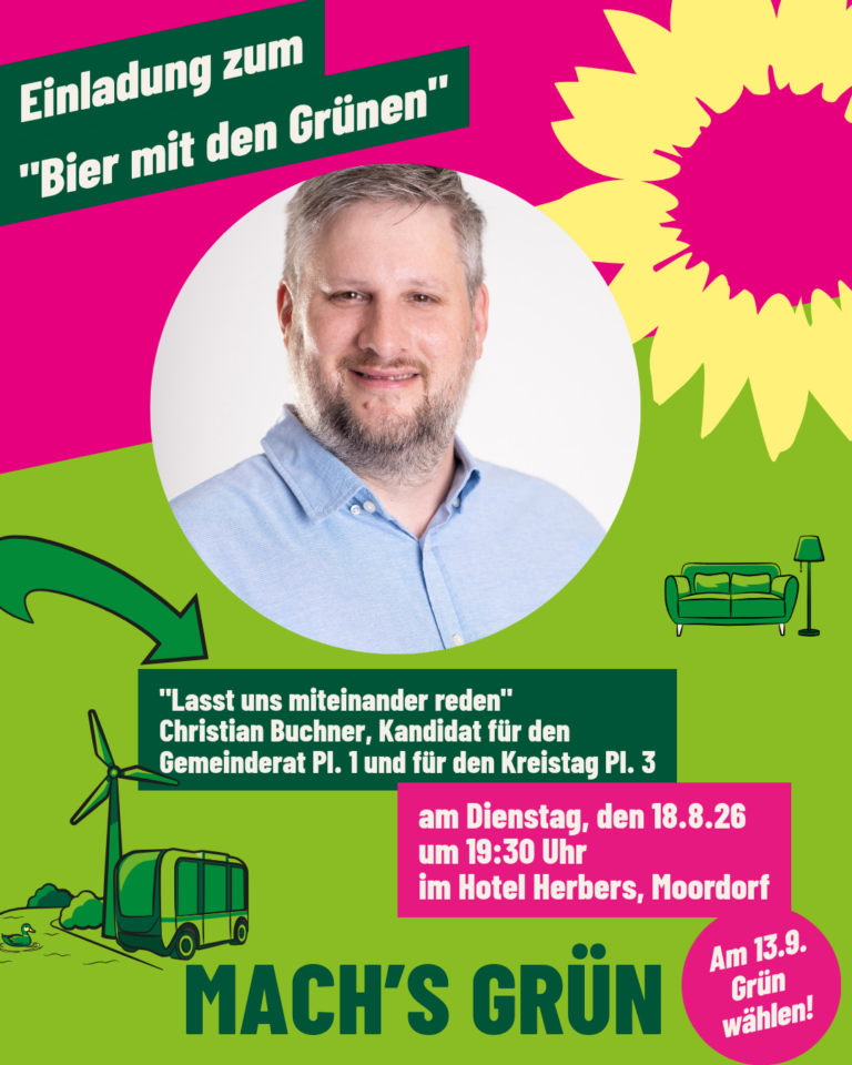 SharePic: Bier mit den Grünen am 18. August 2026 im Hotel Herbers in Moordorf